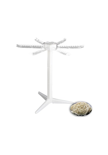 Yuntech01 Ev İçi Makarna Kurutma Rakası, 6 Kaymazsız Kollü, Kompakt Tasarım, Yemek Güvenli Malzeme, Beyaz Diğer