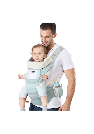 Xindoker Pamuklu Bebek Taşıma Koltuğu - Multifonksiyonel Bel Aleti, Hava Geçirgen, Rahat Oturma, Yeşil/pembe/koyu Mavi Seçenekleri