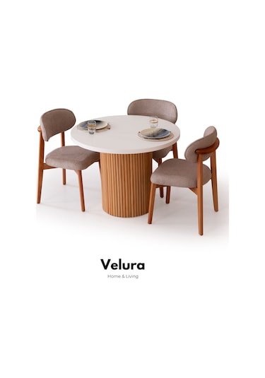 Talia Yemek Odası Takımı Yemek Masası + 4 Adet Sandalye Beyaz