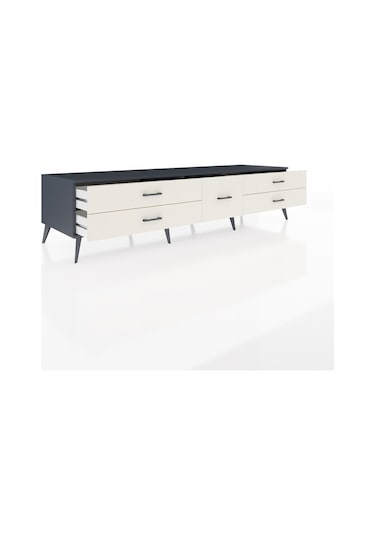 Kronos Tv Ünitesi 5 Çekmeceli 220x59x51 Antrasit-aytaşı Aytası/aytası - Antrasıt