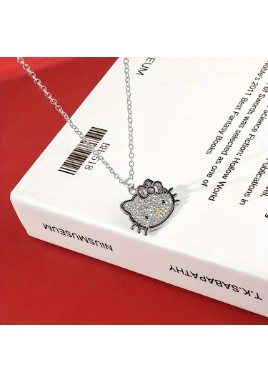Hello Kitty Gümüş Zincir Kolye , Gümüş Kolye Çocuk Genç Gümüş Kolye Çok Renkli
