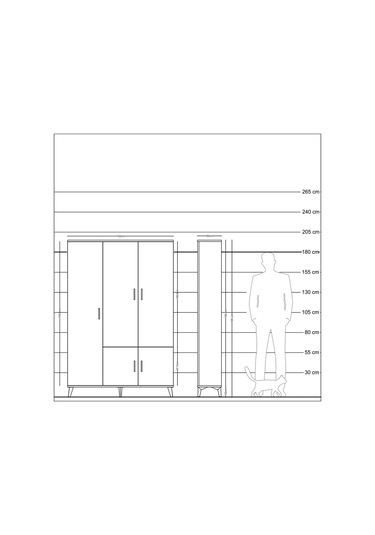 Arges Dolap 7 Raflı 5 Kapaklı Tek Askılı 132x30x195 Aytaşı-ay... Aytaşı