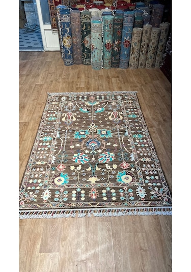 El Dokuma Afghan Halısı Kahverengi