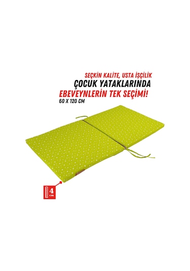 Katlanır Sünger Yatak,çocuk Yer Minderi, 60x120 Yeşil