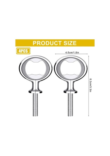 Moly Kendin Yap Bira Şişe Açacağı 4 Adet Paslanmaz Çelik Gümüş Renk Gümüş