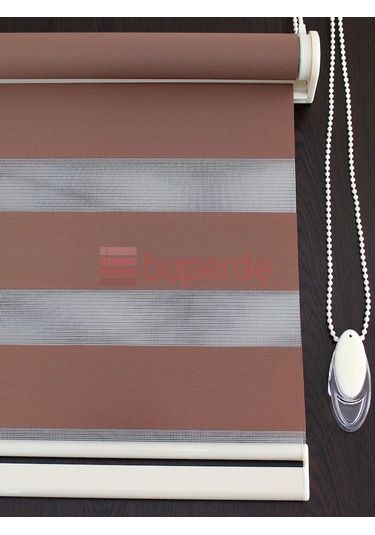 Buperde Kahverengi Eko Zebra Stor Perde