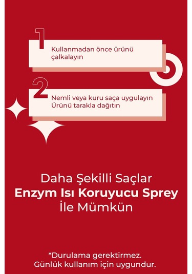Enzym Cosmetics Isı Ve Güneş Koruyucu Etkili Saç Spreyi 200 ML