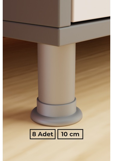 Krom Gri 10 Cm 8 Li Mobilya Ayağı Koltuk Baza Masa Ofis Dolap İçin Dayanıklı Modern Tasarım Gzm Krom Gri 10 Cm
