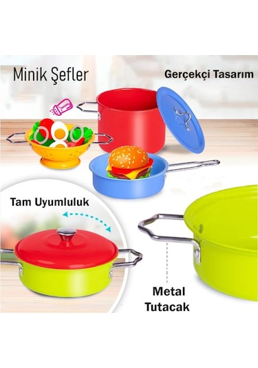 Mini Eğitici Evcilik Mutfak Kız Çocuk Oyuncak Seti Sofra Takımı