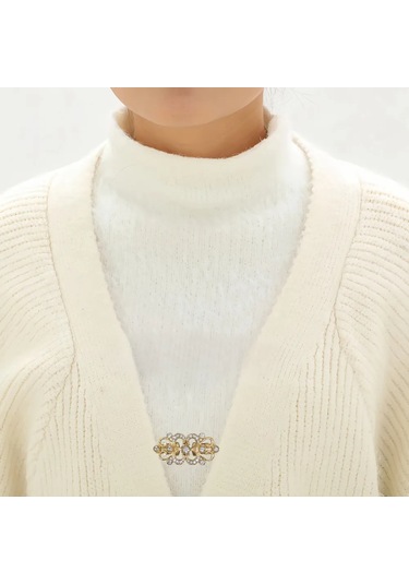 Monyee Metal Klasik Gömlek Kemer Kuşak Sabitleyici, Zirve Desenli Giyim Aksesuarı - Altın Kelepçe İle Altın