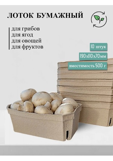 Ampack Mantarlar Ve Meyveler İçin Kağıt Tepsi, 500 Gr, 10 Adet 315749687 100 adet