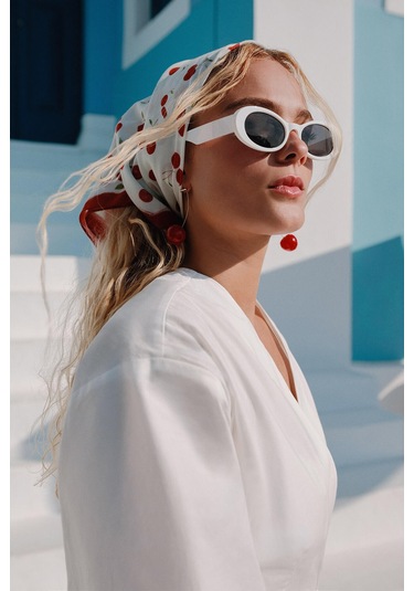 Manuka Desenli Pamuklu Fular Cherry Çok Renkli