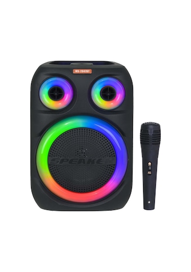 Rose Ms-2047-bt Bluetooth Ve Usb Girişli 8 İnch Şarjlı Işıklı Hoparlör