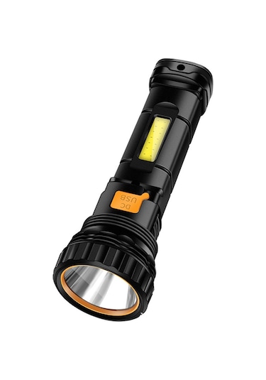 Wezone Güneş Enerjili Usb Şarj Edilebilir Led El Feneri, Ultra Parlak, Taşınabilir, Çok Amaçlı, Acil Durum Lambası T45 Lityum Pil + Usb Kablosu Çok Renkli