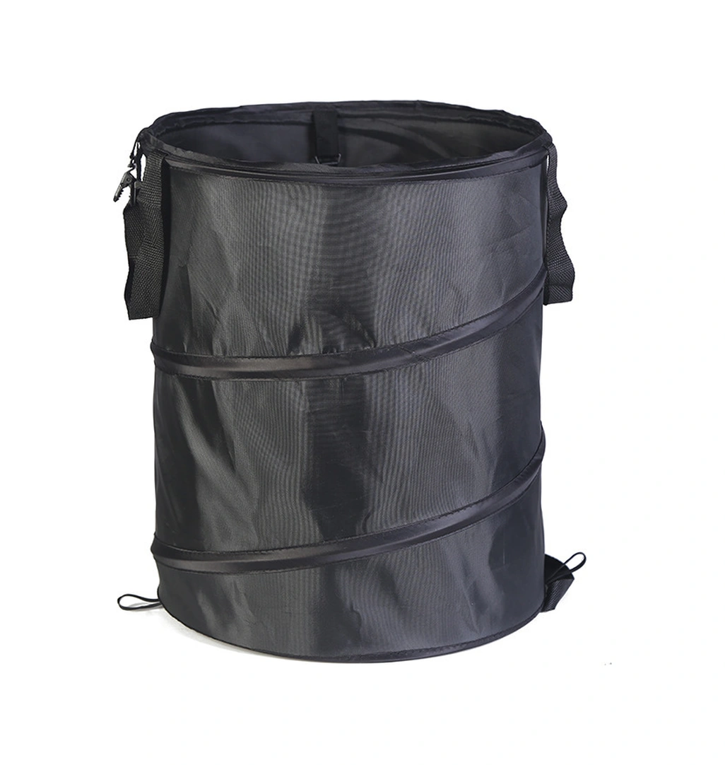 Yuntech01 Dış Mekan Taşınabilir Çımbızlı Çöp Kutusu - M Boy 45cm - Mutfak Bahçe Kamp İçin Katlanabilir Bej-açık Kahve