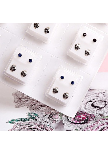 Beyaz 12 Çift Çelik Kulak Çiviler Küpe Seti Tıbbi Küpe Piercing Alet Setleri Kadınlar Takı Piercing Saplama Küpe Beyaz