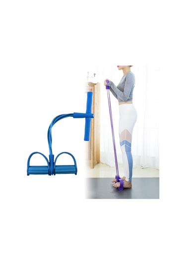 Dolıty Elastik Pedal Direnç Bandı Sit Up Karın Bacak Bel Mavi Mavi