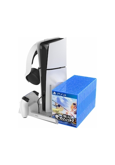 Cbtx Ps5 Slim / Ps5 Oyun Disk Kulaklık Depolama Şarj Dock