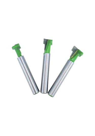 Konesam Karbon Çelik Anahtar Delikli Freze Ucu Seti - 3'lü Paket, 6mm/6.35mm Seçenekli, Ahşap İşleme, Kare Ve Anahtar Delikleri