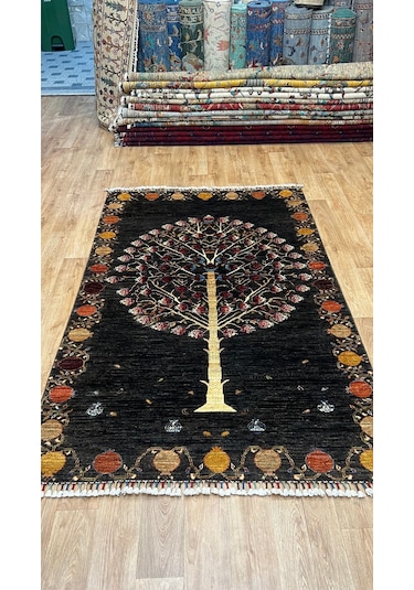 El Dokuma Afghan Halısı Siyah