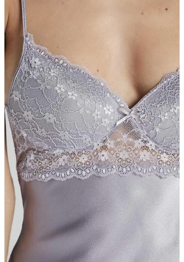 Pierre Cardin Saten Güpürlü Kaplı Gecelik 600 Royal 001