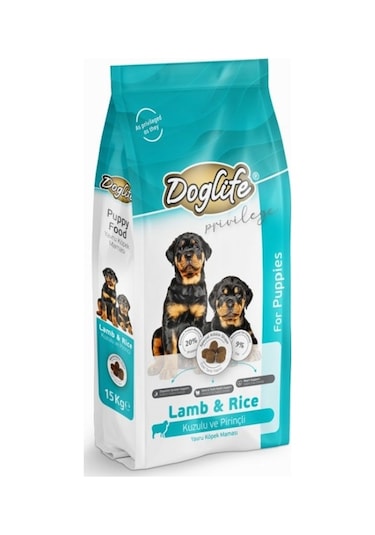 Doglife Kuzu Etli Pirinçli Yavru Köpek Maması 15 KG