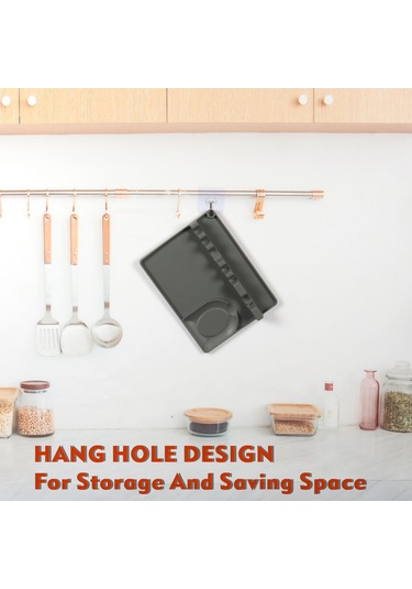 Sones 2'si 1 Arada Mutfak Silikon Kaşıklık Rafı Orta