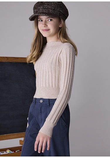 Mayoral Kız Çocuk Ribanalı Kazak 7313 Toprak