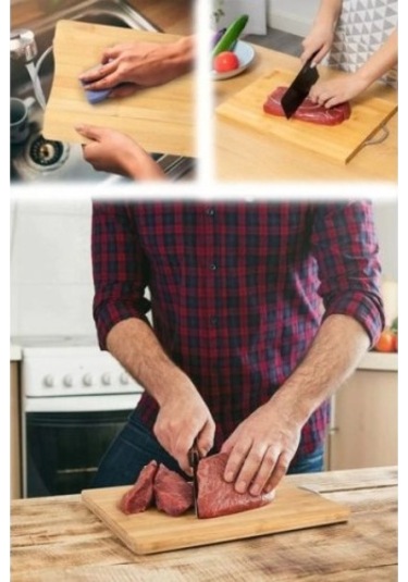 Metal Saplı Bambu Kesim Panosu Tdrtr