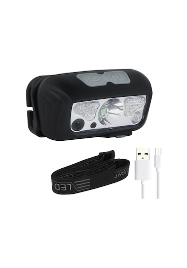 Powermaster CY-2088 Ledli Usb Şarjlı Kafa Feneri Siyah