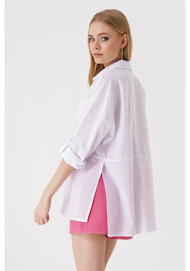 Bigdart 3975 Yırtmaçlı Poplin Gömlek - Beyaz 001