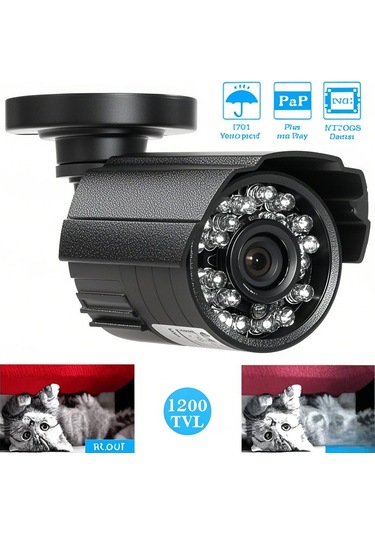 Yuntech01 Ip66 Su Geçirmez 1200tvl Bullet Cctv Kamerası, 24 Infrared Işık, Gündüz/gece Net Görüntü, Pal Sistemi Abd, Kanada, Japonya Dışında