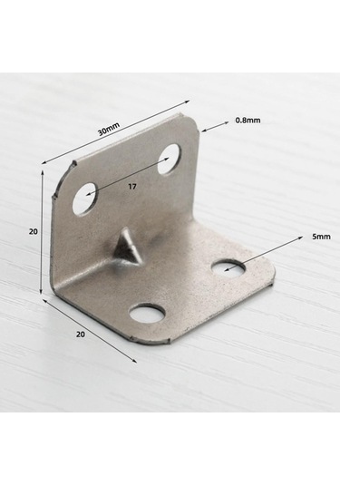 10 Adet Köşe Kodu 30 20mm Yataklar Fırçalanmış Korozyona Dayanıklı