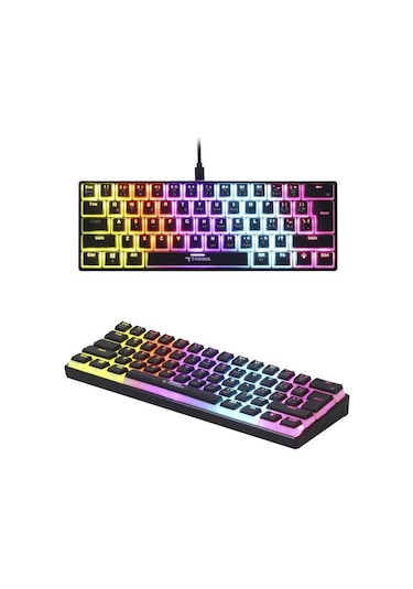 Torima Tk-04 Siyah Mekanik Rgb Işıklı Kablolu Q Klavye Siyah