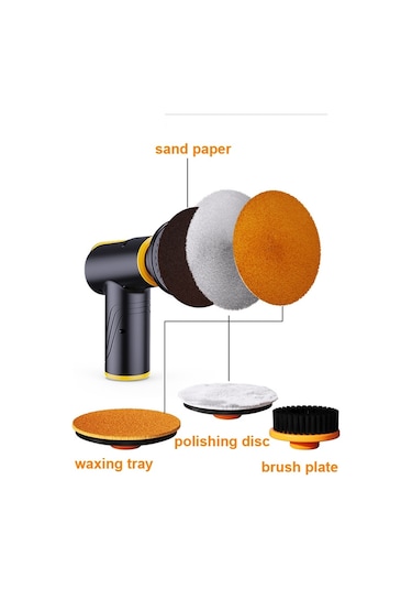 Suıtu St-6602 100w 1800rpm Kablosuz Araç Ağda Makinesi Araba Parlatma Makinesi Turuncu