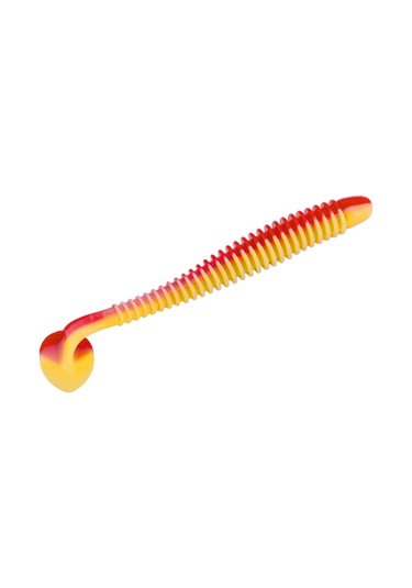 Silikon Kurt Yem - 4,2g 105mm - Turna/levrek Silikonu - 1 Adet - Kırmızı/sarı - Karides Kokulu