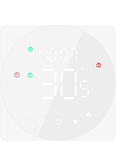 Fosenze Kombi Termostatı - Lcd Ekranlı, 5a Dokunmatik, Programlanabilir Isı Kontrol Cihazı Beyaz Tp908gc