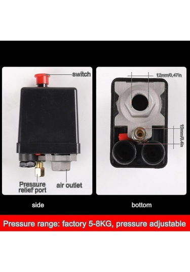 Hava Kompresörü Basınç Anahtarı Kontrolü Vana 90-120psi Basınç Regülatörü-scntcv
