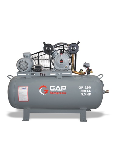 Gap Kompresör GP290 Pistonlu 300 L 2 Kafa 8Bar 5.5HP Hava Kompresörü