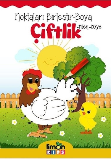 Çiftlik-Noktaları Birleştir Boya- Limonkids