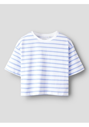 Name It Nmfvitanni Ss Short Rlx Top Kız Çocuk Crop T-shirt 13241601 Mavi