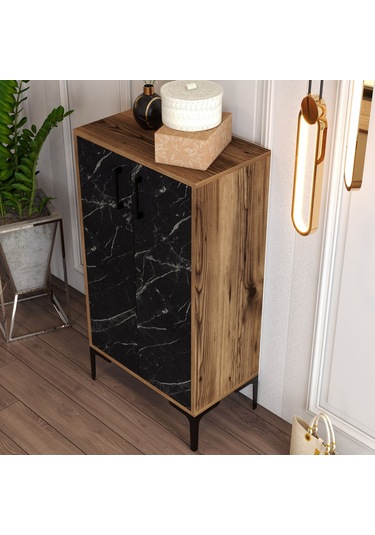 Variant Prag Ayakkabılık - Ceviz / Siyah Mermer Siyah