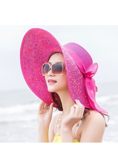 Vuitton Anti-ultraviyole Kadın Şapkası - Beyaz 694fmh Standart Beyaz - Kırmızı