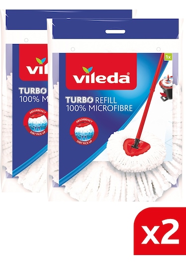 Vileda Turbo Üçgen Başlık Mikrofiber Yedek Paspas 2'li