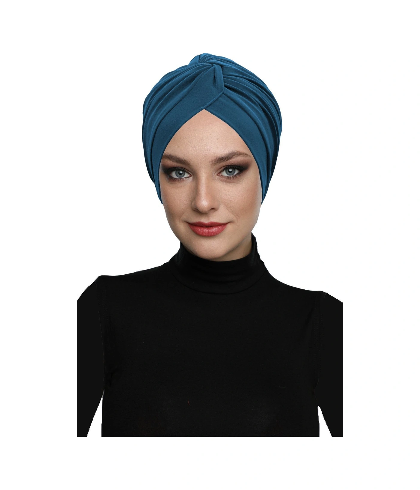 Çapraz Kancalı Petrol Hazır Türban Tesettür Dış Ve Havuz Bonesi Petrol