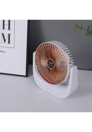 Usb Şarj Edilebilir 3 Hızlı Masaüstü Soğutma Fanı Ev Ofis Masası Gül Altın