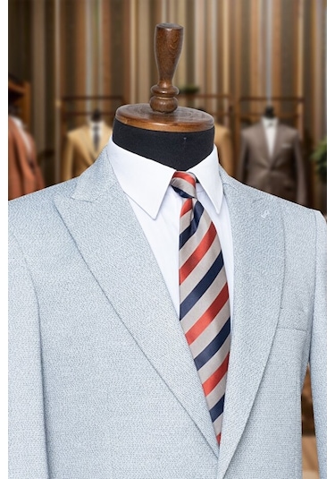 Bonesti Erkek Slim Fit Blazer Ceket Beyaz Siyah Nokta Desenli Beyaz Siyah Noktalı