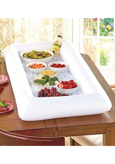 Leezsing Taşınabilir Şişme Buz Bar - Havuz Partileri Ve Açık Hava Kullanımı İçin Pratik Çözüm BEYAZ