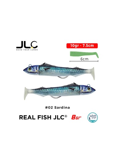 Jlc Real Fish 8 Combo Set 10gr 7.5cm 02 Sardina 2+2 Silikon Balık