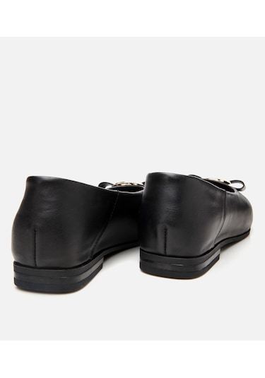 Hotiç Kadın Deri Siyah Tokalı Babet 01ayh309040a100 Siyah-black Siyah